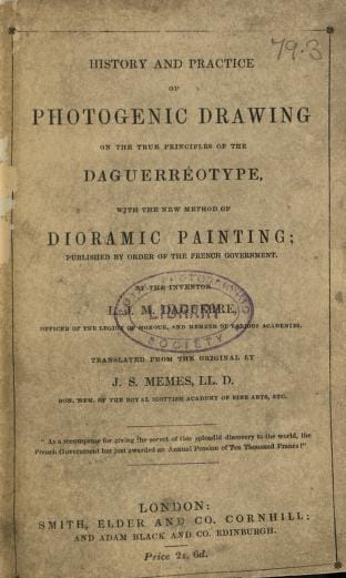 History and Practice of Photogenic Drawing on the True Principles of the Daguerreotype (1839) History and Practice of Photogenic Drawing on the True Principles of the Daguerreotype (1839)