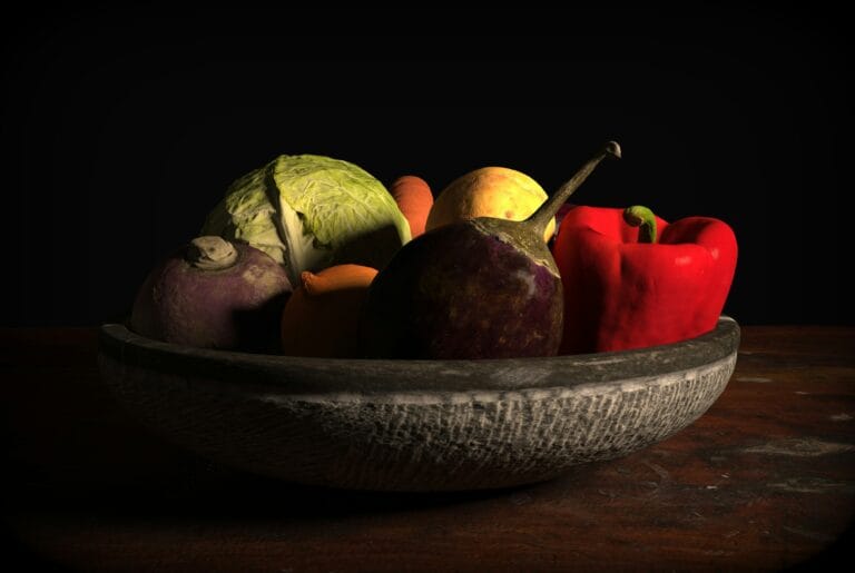 La Lezione di Caravaggio: Come usare la luce di una singola finestra per creare ritratti drammatici 13 a bowl of fruit and vegetables on a table stockpack unsplash