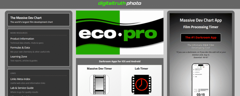 Recensione: DigitalTruth Photo e il Massive Dev Chart per le pellicole fotografiche 16 digitaltruth