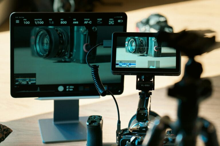 camera tethering setup video monitoring production workflow stockpack unsplash