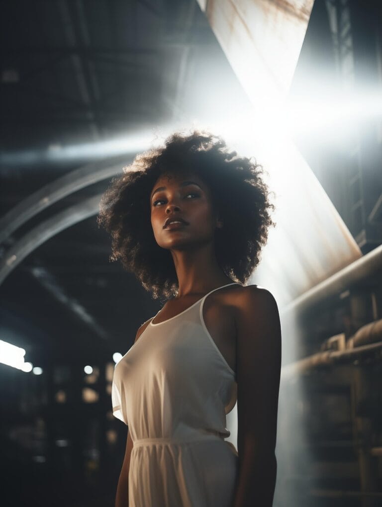ai generated black woman industrial curly hair portrait stockpack pixabay