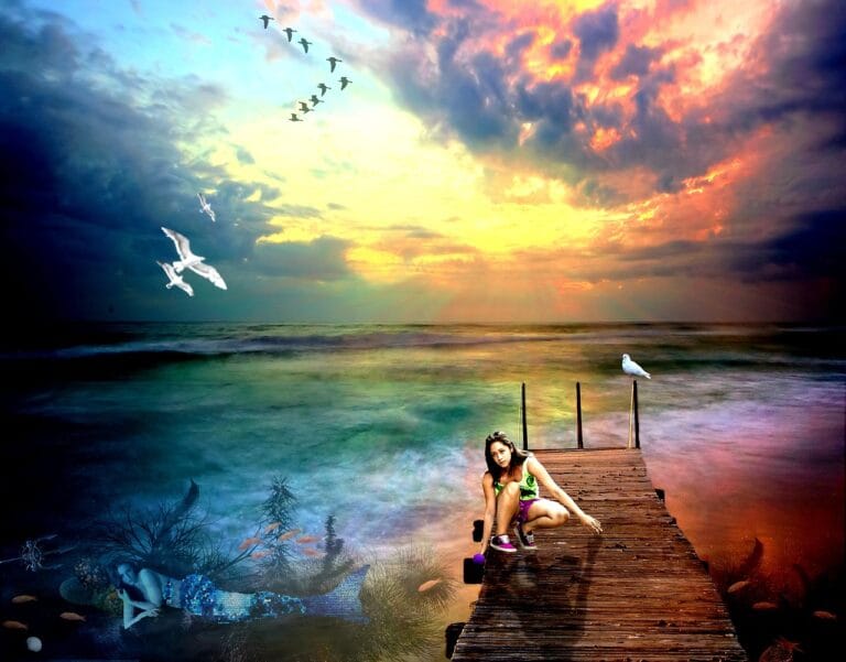 photoshop mermaid girl sea water photoshop art isolated stockpack pixabay