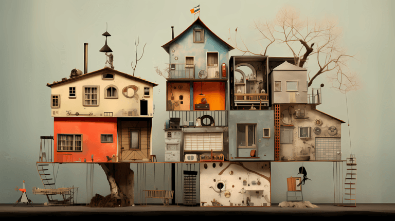 Il dadaismo in fotografia 13 ai generated dadaism house building home architecture landscape art abstract artwork design creative stockpack pixabay