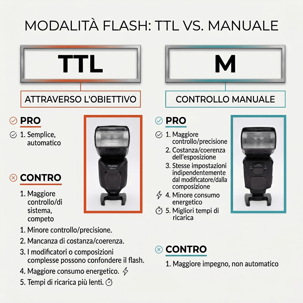 Flash TTL: come dialogano flash e fotocamera (E-TTL, i-TTL, TTL-BL), FEC 3 flash TTL
