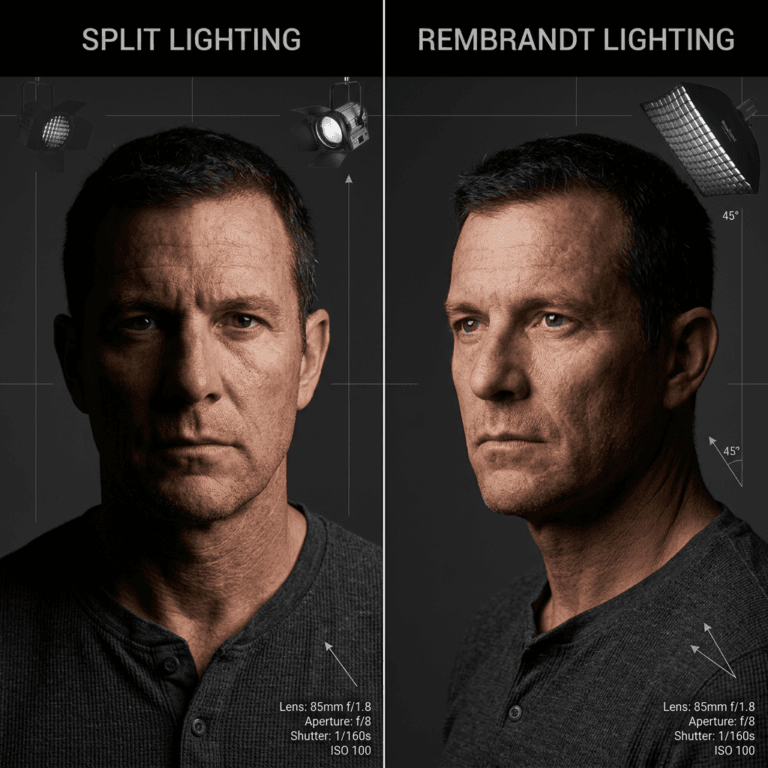 Schema luci ritratto: come posizionare Rembrandt, loop e split 11 foto 1